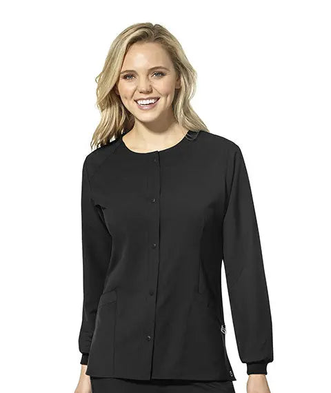 W123 WOMEN'S CREW NECK WARM UP JACKET by WonderWink