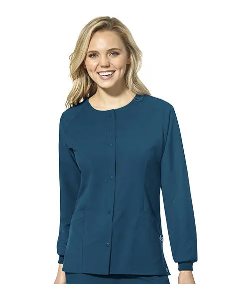 W123 WOMEN'S CREW NECK WARM UP JACKET by WonderWink