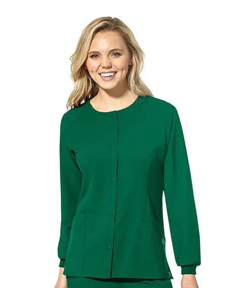 W123 WOMEN'S CREW NECK WARM UP JACKET by WonderWink