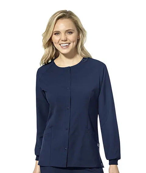 W123 WOMEN'S CREW NECK WARM UP JACKET by WonderWink