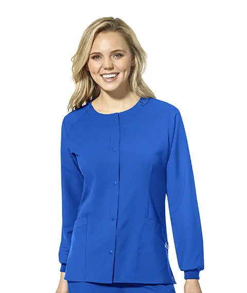 W123 WOMEN'S CREW NECK WARM UP JACKET by WonderWink