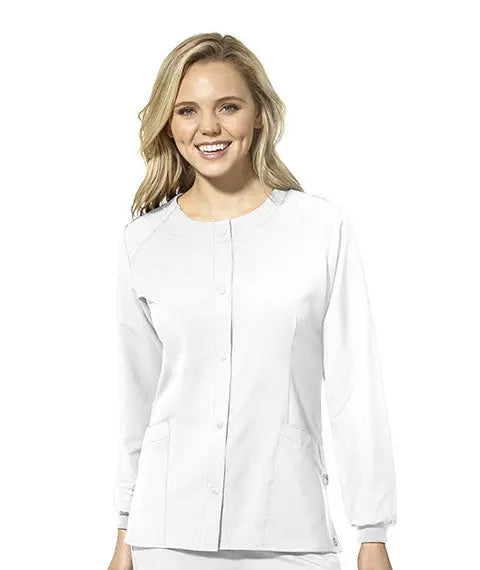 W123 WOMEN'S CREW NECK WARM UP JACKET by WonderWink