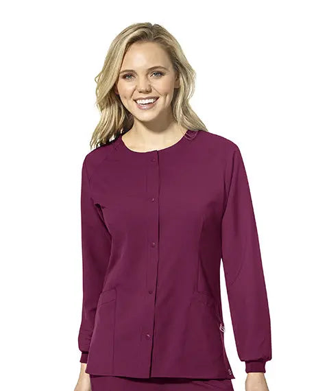 W123 WOMEN'S CREW NECK WARM UP JACKET by WonderWink