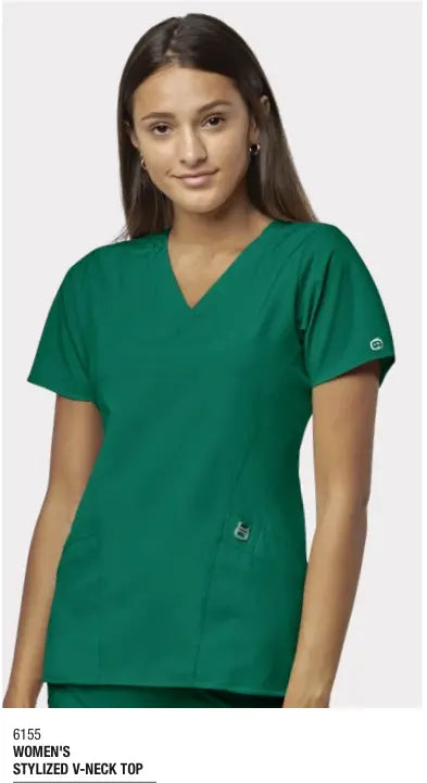 WINK 123 WOMEN'S STYLIZED V-NECK TOP