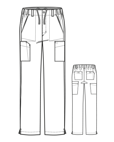 W123 Men's Flat Front Cargo Pant by WonderWink