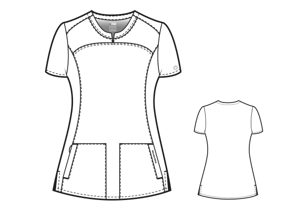Wonder Wink Pro Women's 4 Pocket Notch Neck Top