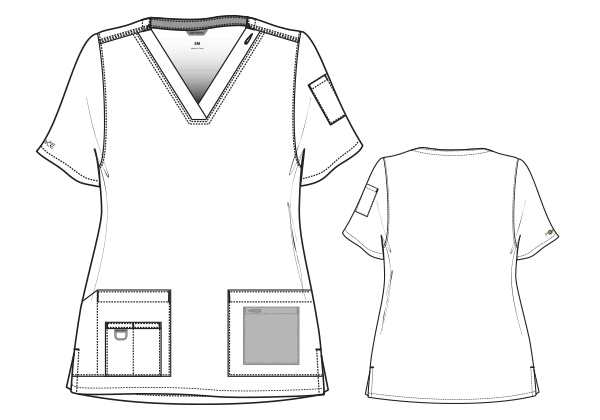 Carhartt Women's Cross-Flex V-Neck Media Top freeshipping - Suzi Q's Scrubs & a Whole Lot More