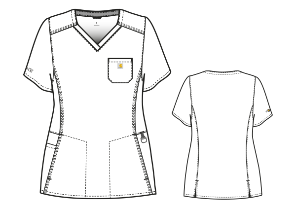 Carhartt Women's Cross-Flex Diamond Neck Wrap Top freeshipping - Suzi Q's Scrubs & a Whole Lot More