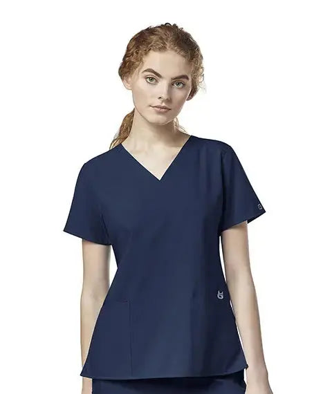 WINK 123 WOMEN'S FLEX-BACK STYLIZED V-NECK Scrub Top Suzi Q's