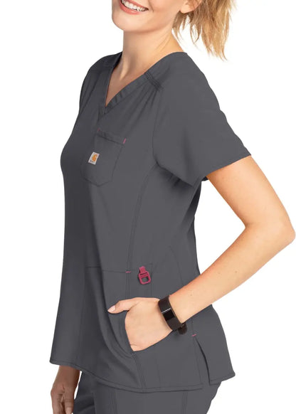 Carhartt Women's Cross-Flex Diamond Neck Wrap Top freeshipping - Suzi Q's Scrubs & a Whole Lot More