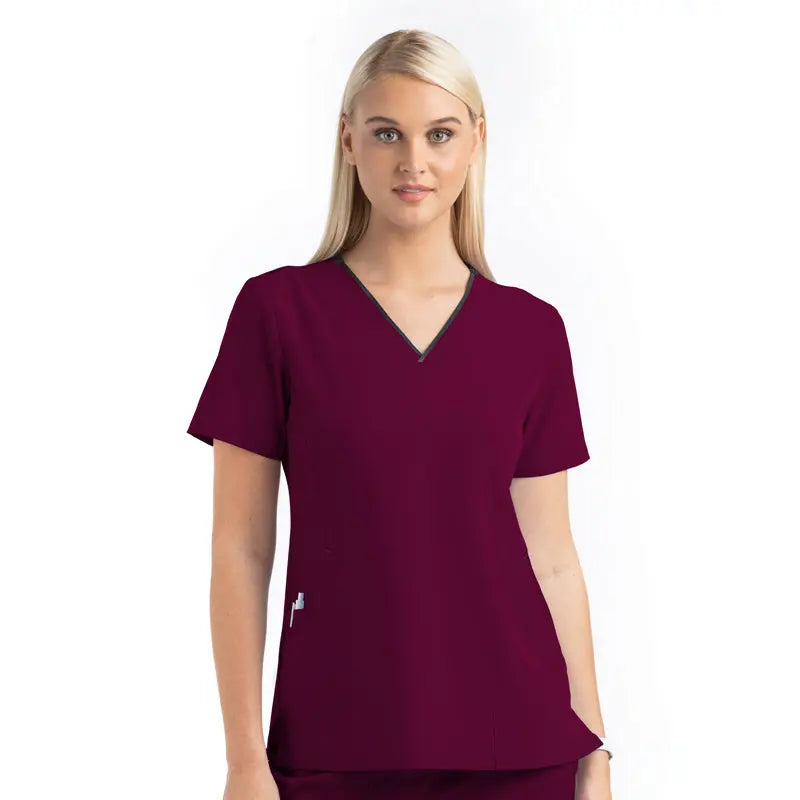 Suzi Qs Scrubs & A Whole Lot More Matrix Impulse Women's Shaped Solid Plus Top by Maevn %product