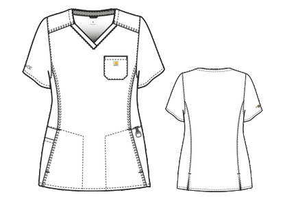 Carhartt Women's Cross-Flex Diamond Neck Wrap Top freeshipping - Suzi Q's Scrubs & a Whole Lot More