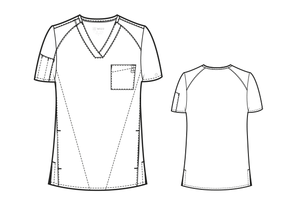 W123 Men's V-Neck Top by WonderWink